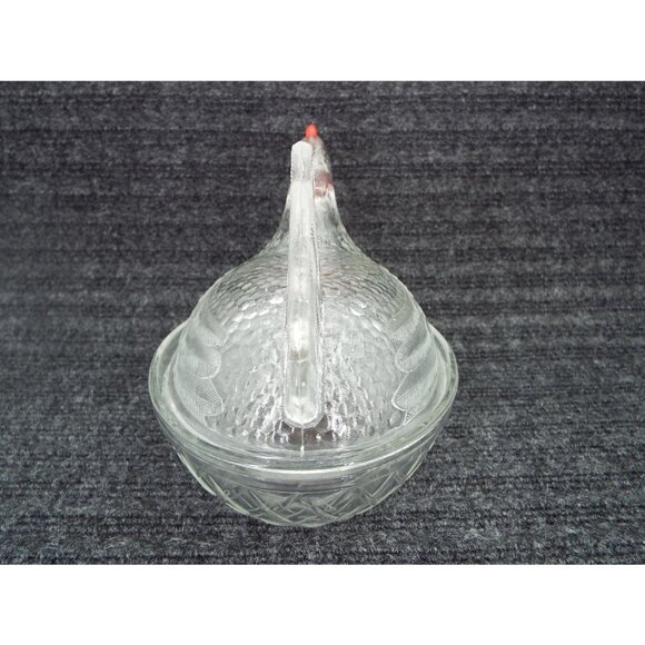 Vintage Indiana Glass 7" Hen on Nest Covered Dish Red Comb - Picture 4 of 12